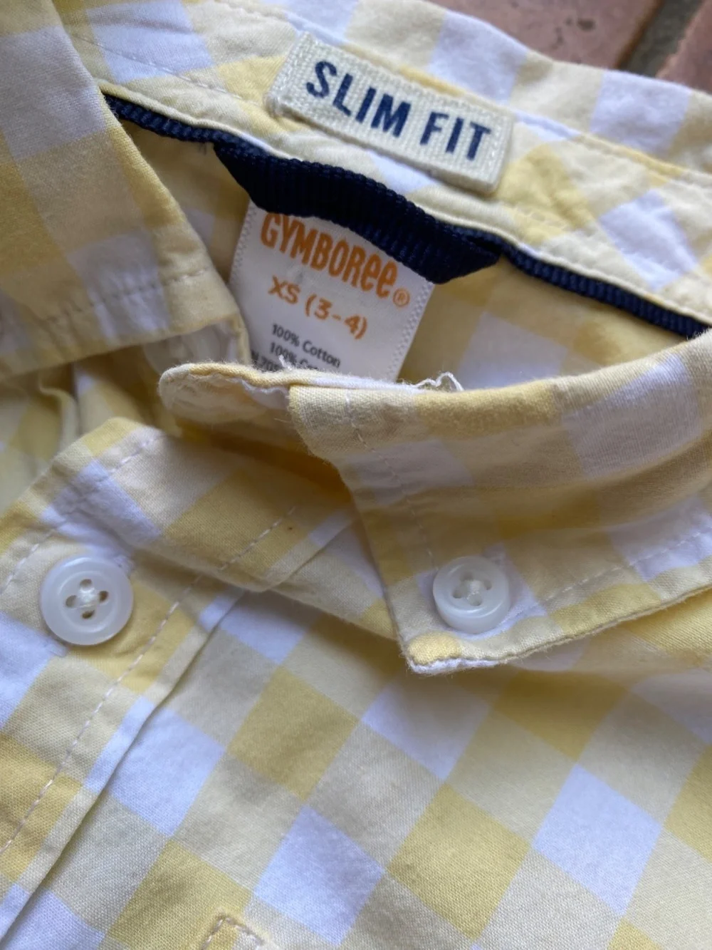 3-4T Gymboree Cotton Yellow Gingham Button Down